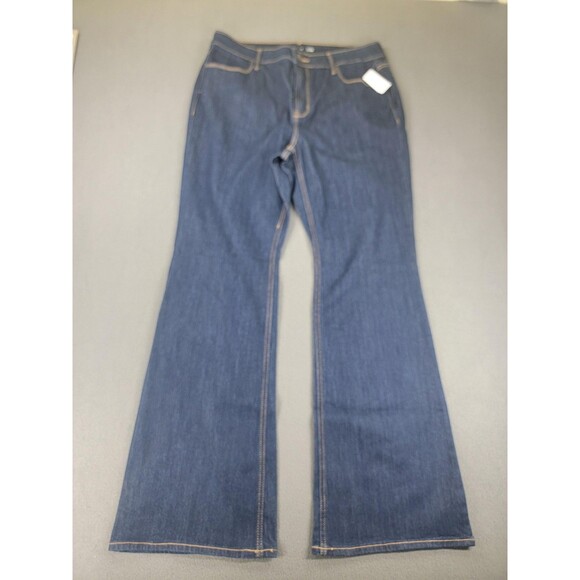Old Navy Jeans Womens 14 Blue High Rise Flare Stretch Denim Boho Hippe New - Picture 1 of 13